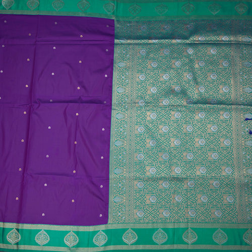 Art Silk Purple Saree With Zari Buttas And Zari Border