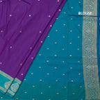 Art Silk Purple Saree With Zari Buttas And Zari Border