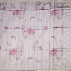 Raw Silk Light Onion Pink Floral Printed Saree And Cut Work Border
