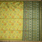Raw Silk Lime Green Printed Saree