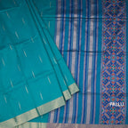 Raw Silk Peacock Green Saree With Malli Moggu Design And Zari Border