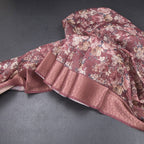 Semi Linen Maroon Floral Printed Saree 02