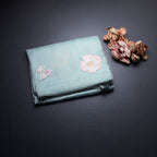 Soft Tissue Pista Green Floral Thread Work Saree
