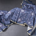 Semi Raw Silk Blue Printed Saree 02