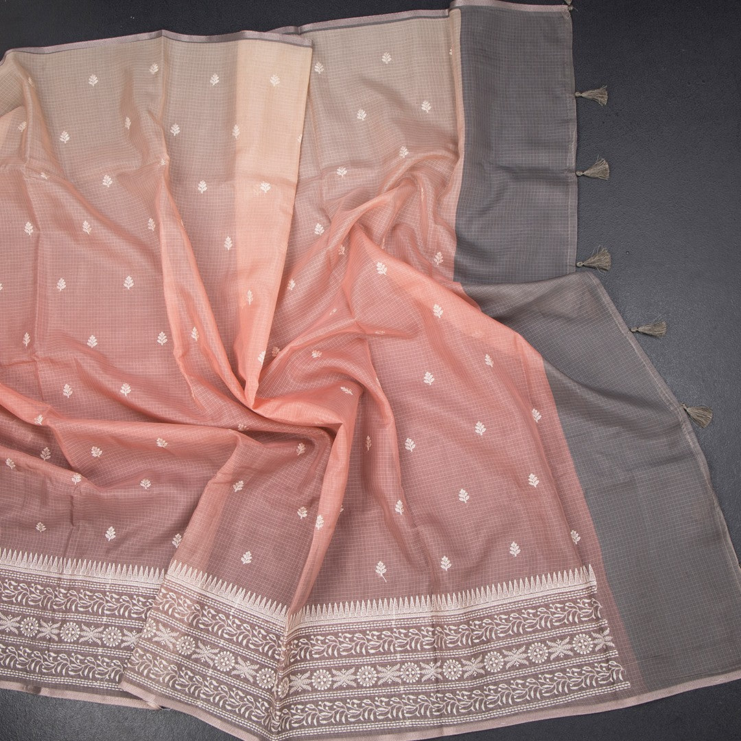 Kota Multi Colour Floral Thread Work Saree 04