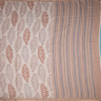 Semi Raw Silk Cream Floral Printed Saree 07