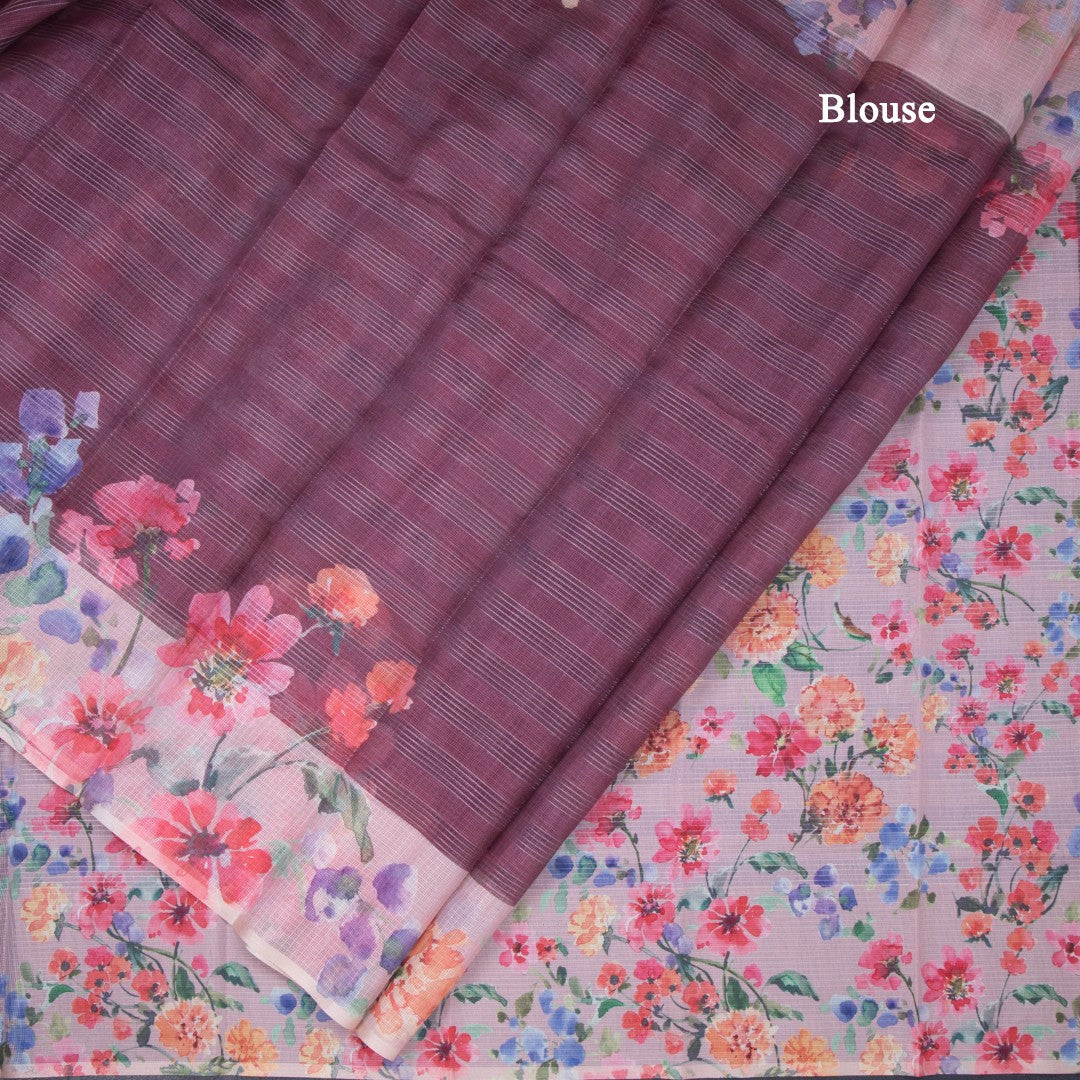 Kota Maroon Floral Printed Saree