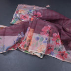 Kota Maroon Floral Printed Saree