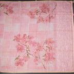 Semi Linen Rose Pink Floral Printed Saree
