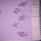 Semi Linen Lavender Floral Printed Saree