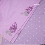 Semi Linen Lavender Floral Printed Saree