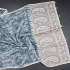 Semi Linen Sage Green Printed Saree And Thread Pallu