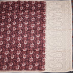 Semi Linen Maroon Printed Saree And Thread Pallu