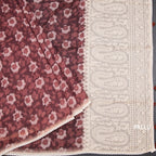 Semi Linen Maroon Printed Saree And Thread Pallu