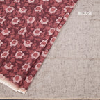 Semi Linen Maroon Printed Saree And Thread Pallu