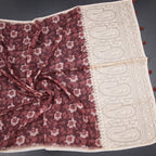 Semi Linen Maroon Printed Saree And Thread Pallu