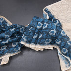 Semi Linen Peacock Blue Printed Saree And Thread Pallu