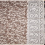 Semi Linen Light Brown Printed Saree And Thread Pallu