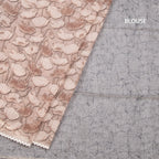 Semi Linen Light Brown Printed Saree And Thread Pallu