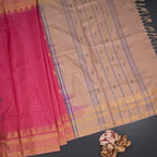 Vaazhai Naar Rose Pink Saree With Thread Buttas And Contrast Pallu