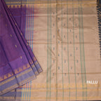 Vaazhai Naar Purple Saree With Thread Buttas And Contrast Pallu 03