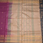 Vaazhai Naar Rose Pink Saree With Thread Buttas And Contrast Pallu 02