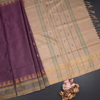 Vaazhai Naar Purple Saree With Thread Buttas And Contrast Pallu 04