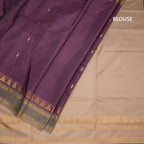 Vaazhai Naar Purple Saree With Thread Buttas And Contrast Pallu 04