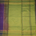 Vaazhai Naar Shot Colour Saree With Thread Buttas And Contrast Pallu 06