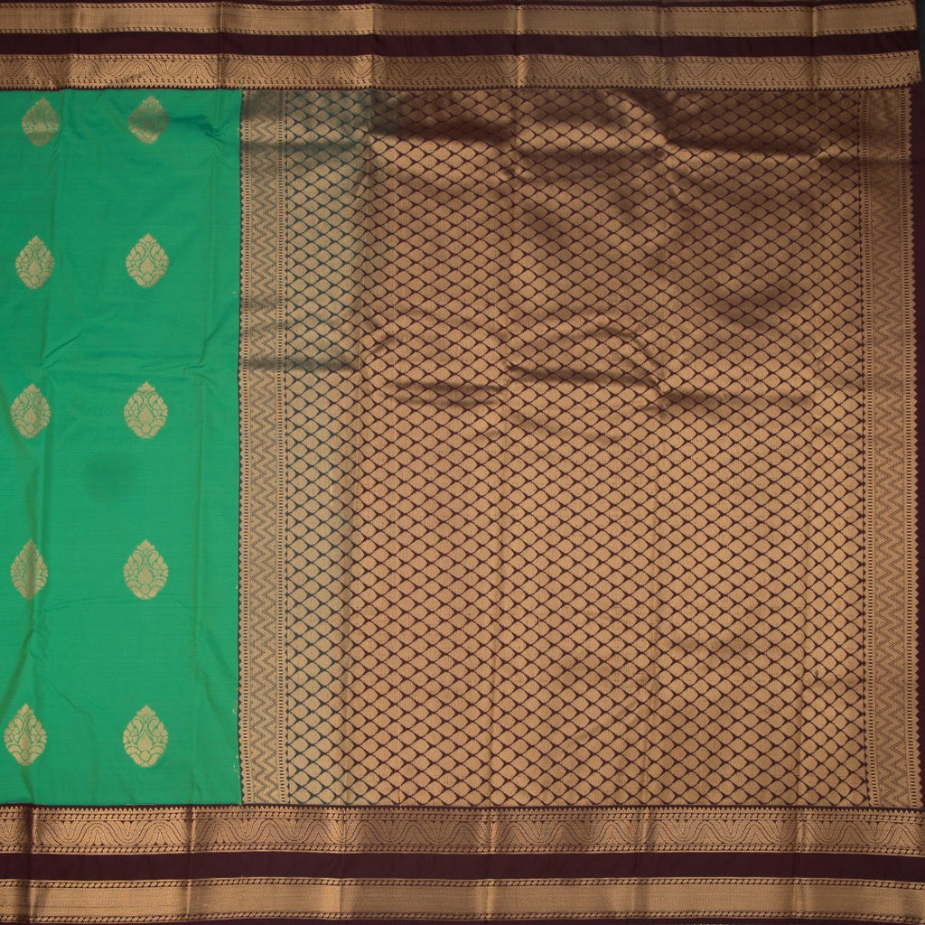 Art Silk Jade Green Zari Worked Saree