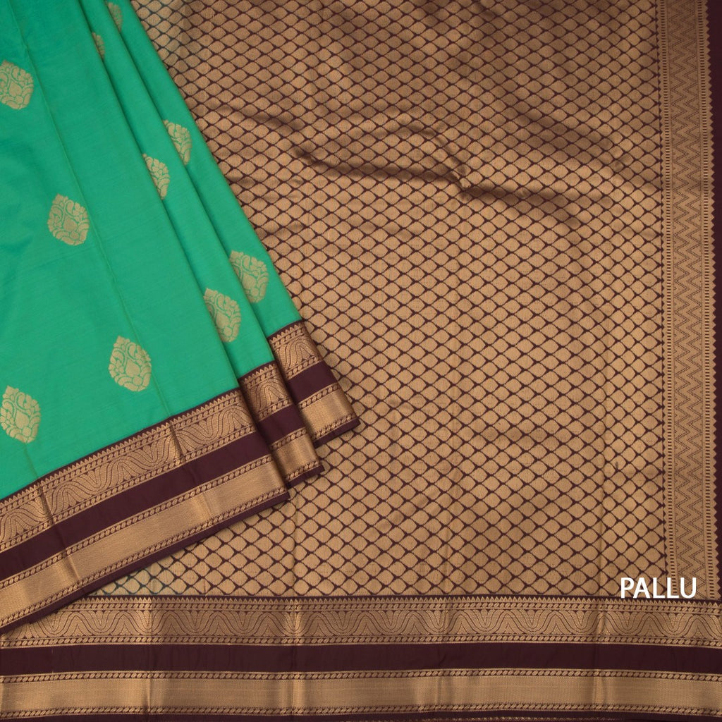 Art Silk Jade Green Zari Worked Saree