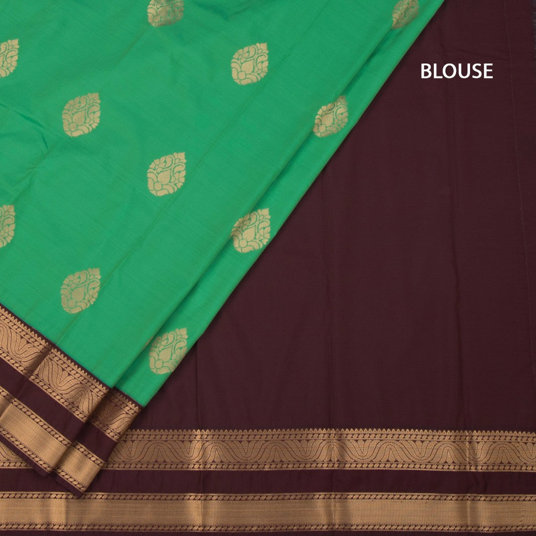 Art Silk Jade Green Zari Worked Saree