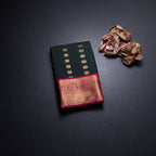 Art Silk Dark Green Zari Worked Saree 03