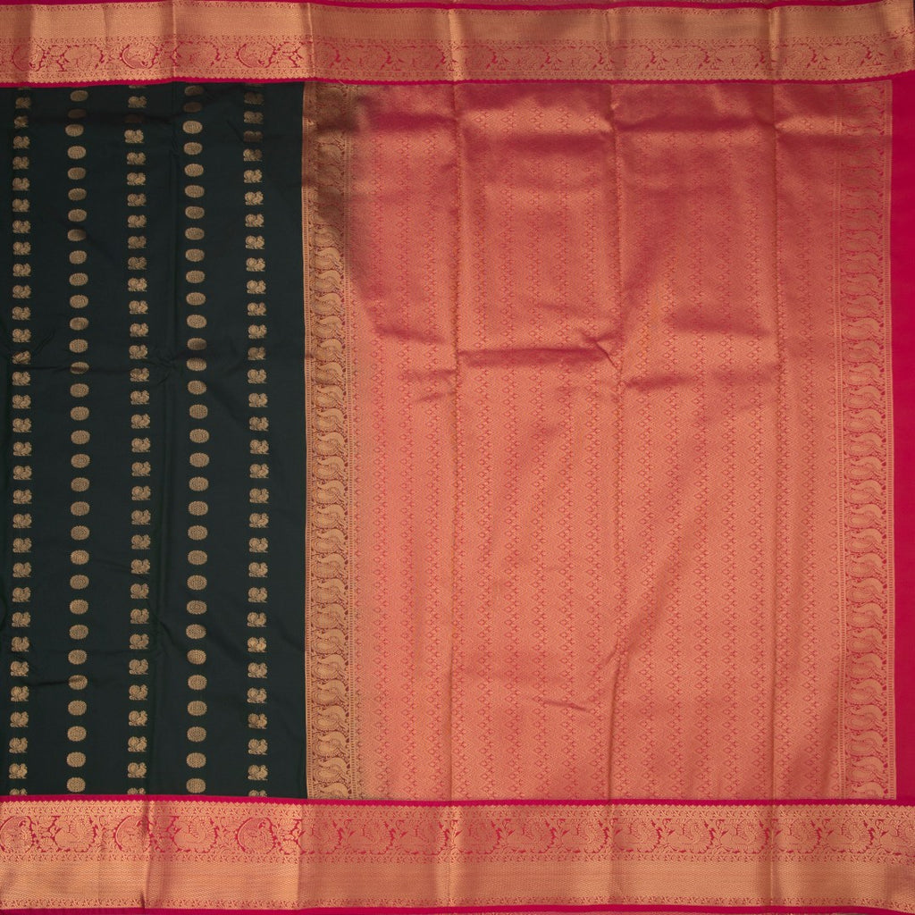 Art Silk Dark Green Zari Worked Saree 03