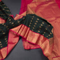Art Silk Dark Green Zari Worked Saree 03