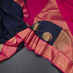 Art Silk Navy Blue Zari Worked Saree