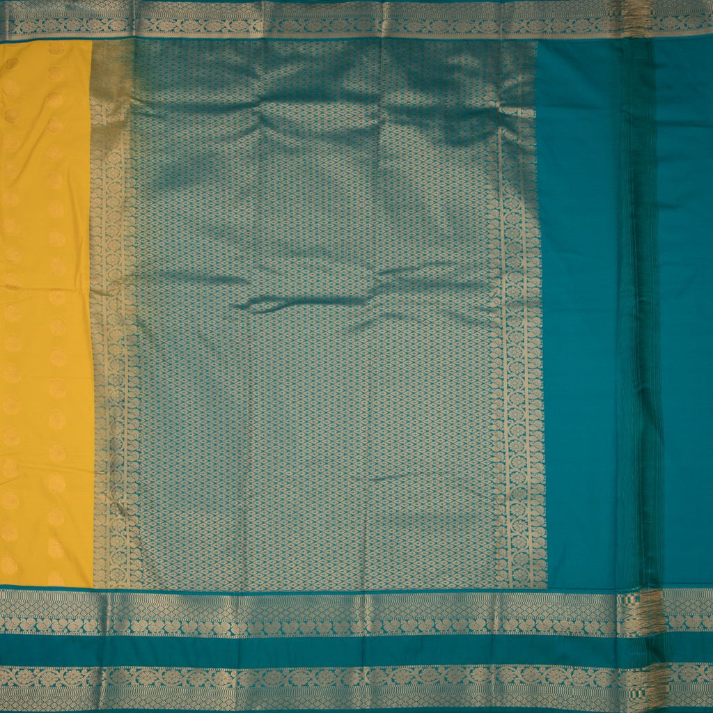 Art Silk Mango Yellow Zari Worked Saree
