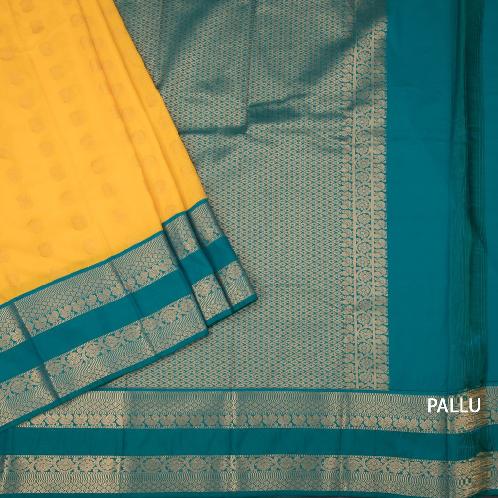 Art Silk Mango Yellow Zari Worked Saree