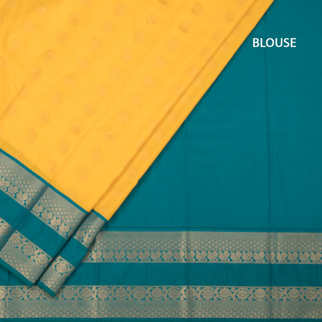 Art Silk Mango Yellow Zari Worked Saree