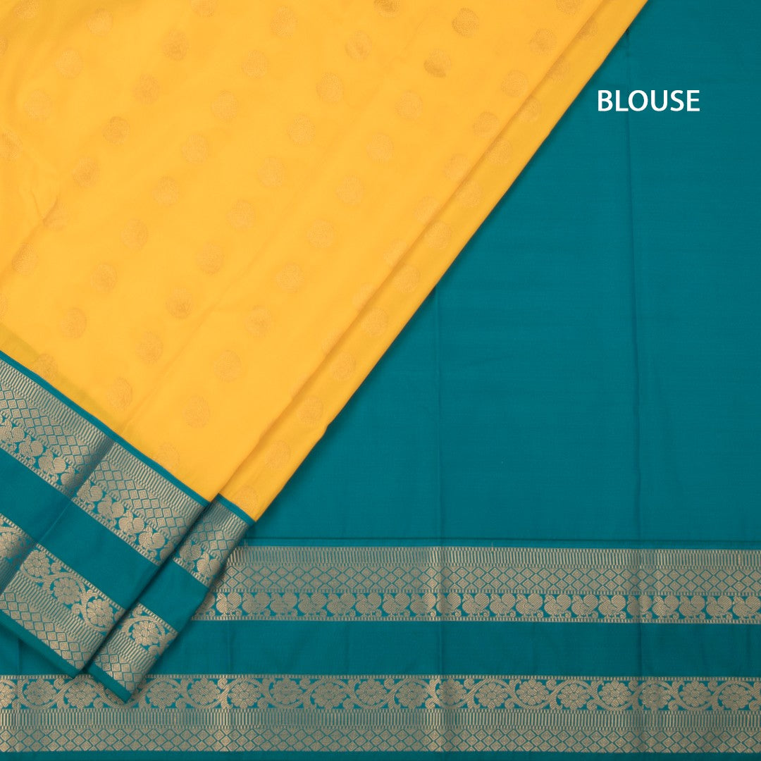 Art Silk Mango Yellow Zari Worked Saree