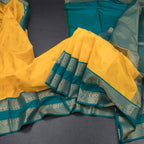 Art Silk Mango Yellow Zari Worked Saree