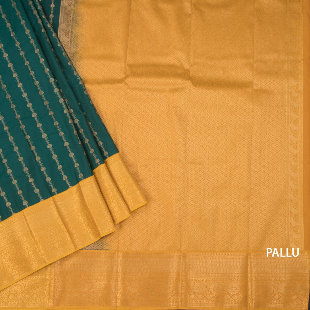 Art Silk Dark Green Zari Worked Saree