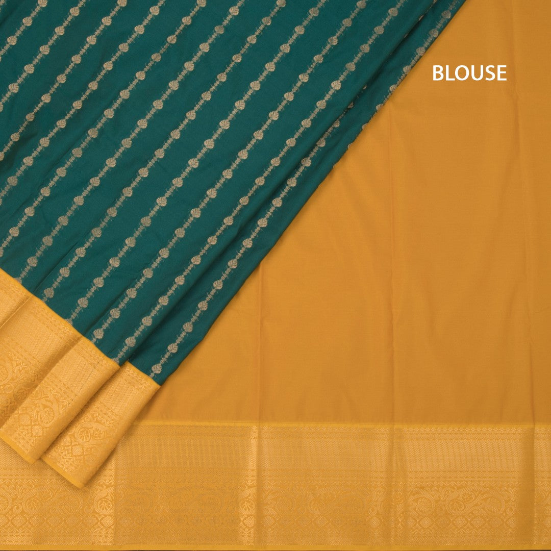 Art Silk Dark Green Zari Worked Saree