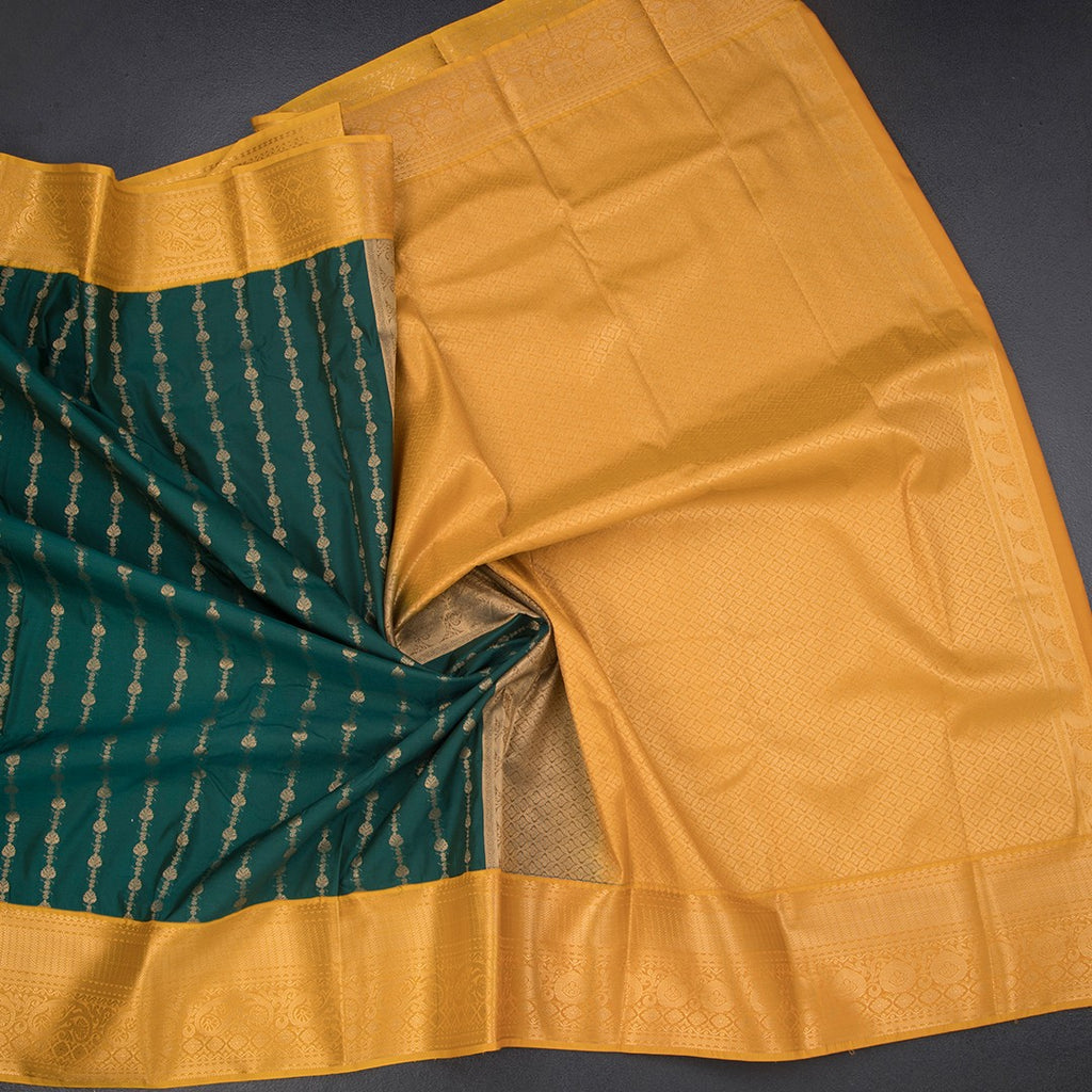 Art Silk Dark Green Zari Worked Saree