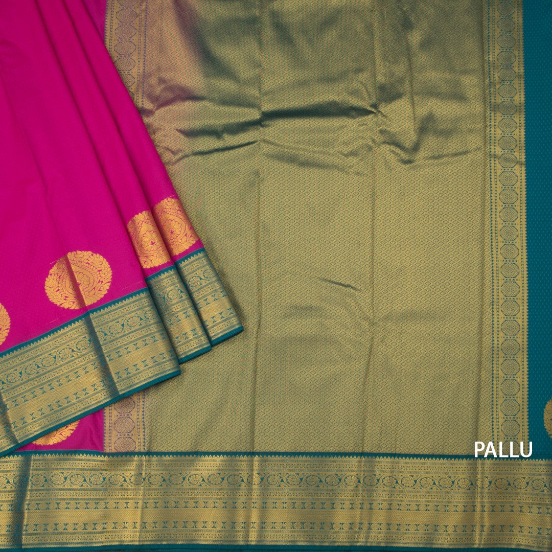 Art Silk Magenta Pink Zari Worked Saree