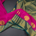 Art Silk Magenta Pink Zari Worked Saree