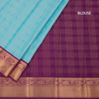 Art Silk Powder Blue Zari Worked Saree