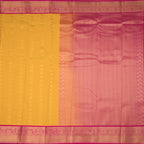 Art Silk Mango Yellow Zari Worked Saree 02