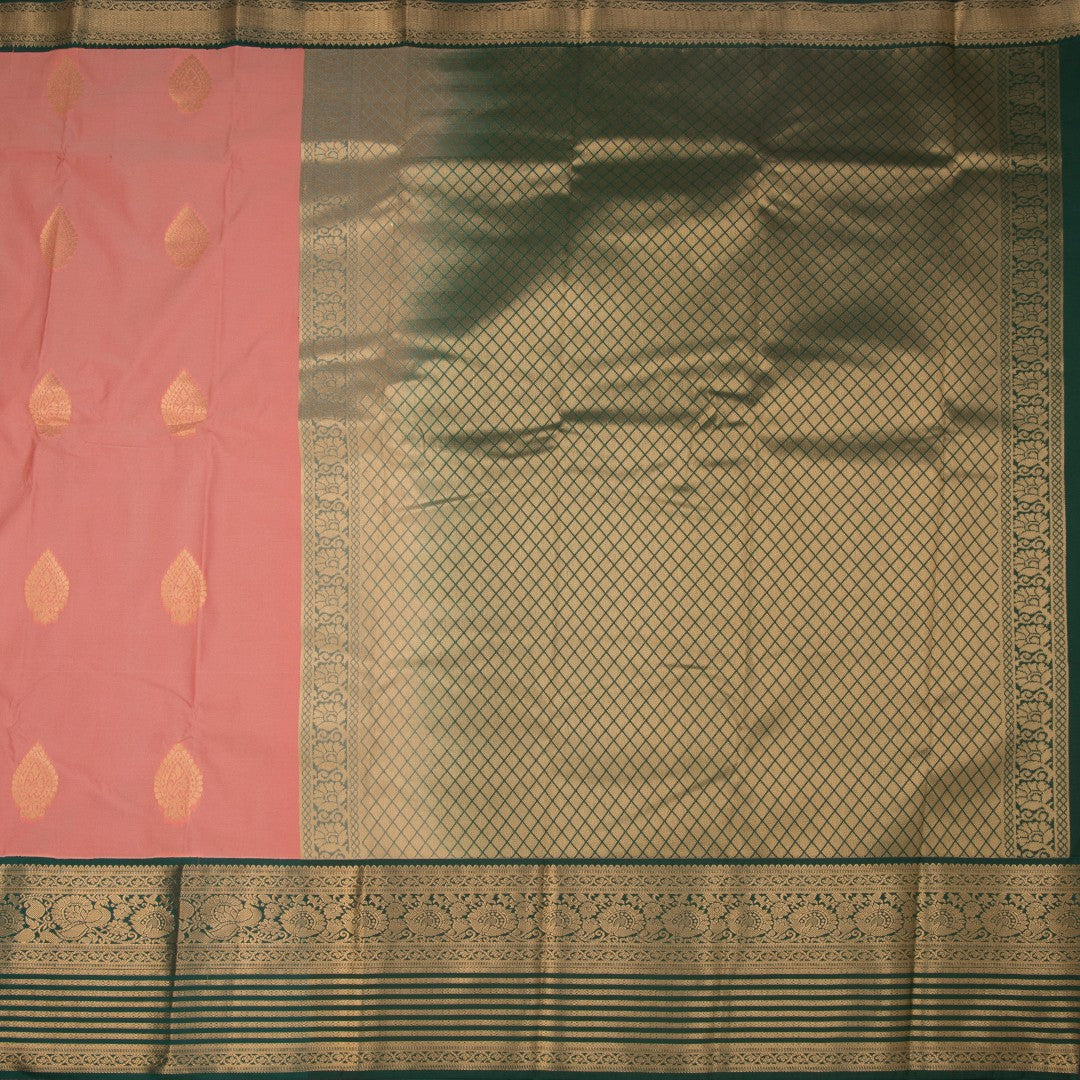Art Silk Peach Zari Worked Saree