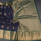 Art Silk Navy Blue Zari Worked Saree 03